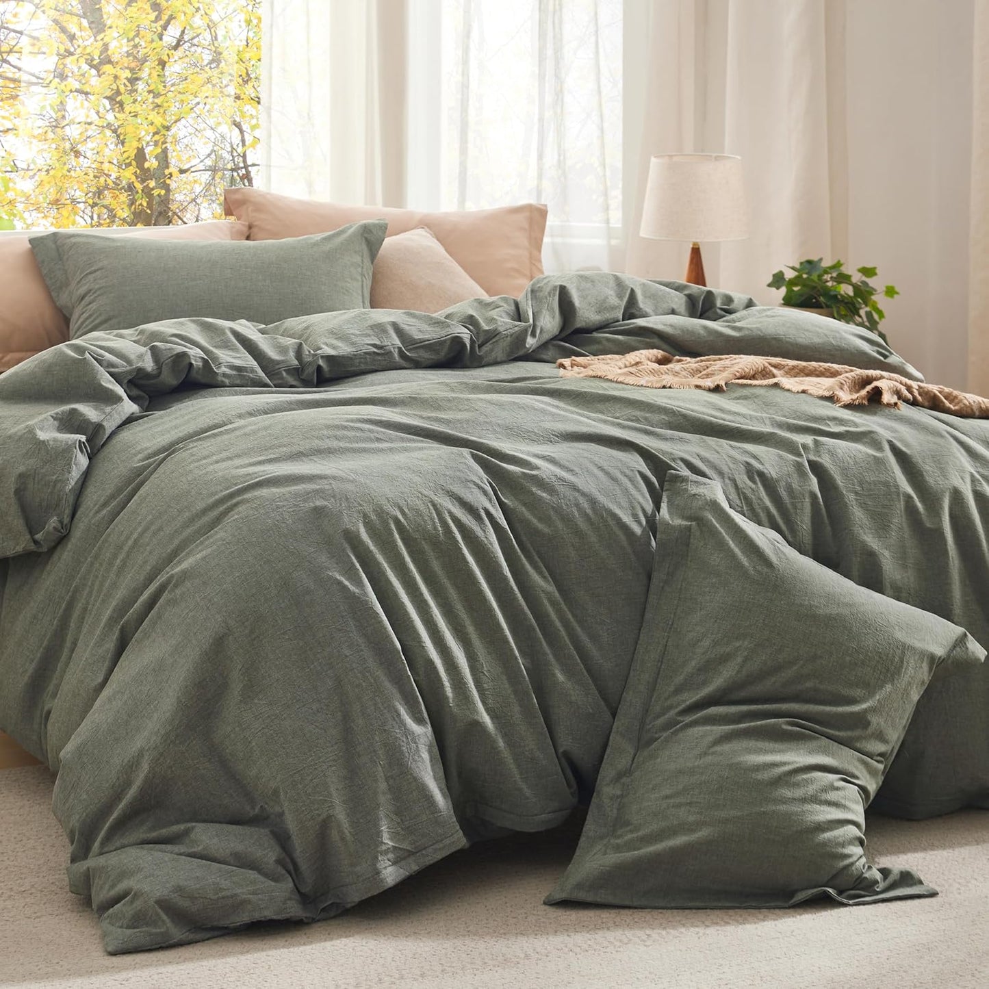 Bedsure Comforter Set King Size - Cozy Cotton Soft Bed Set
