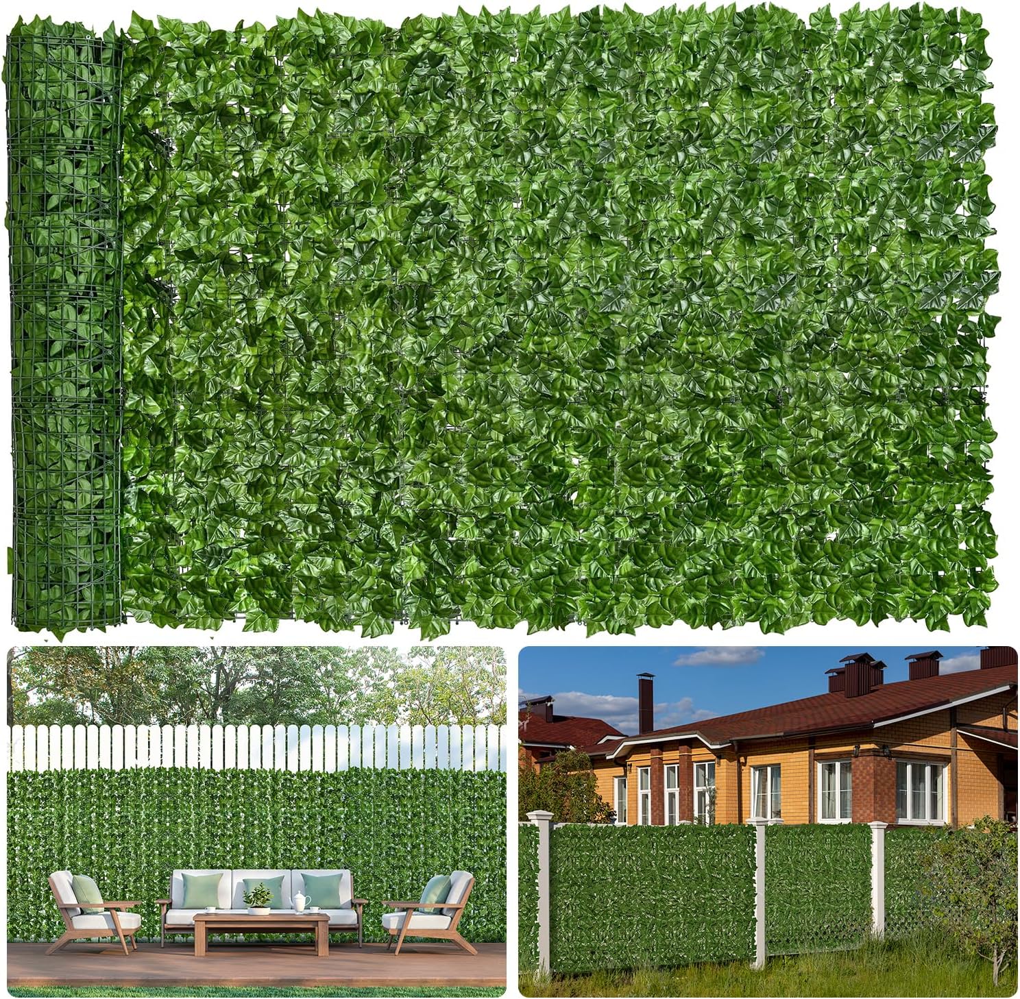 Faux Ivy Privacy Fence Screen for Outdoor Garden Decor