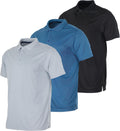 Real Essentials 3 Pack Mens Short Sleeve Polo Shirts for Comfort