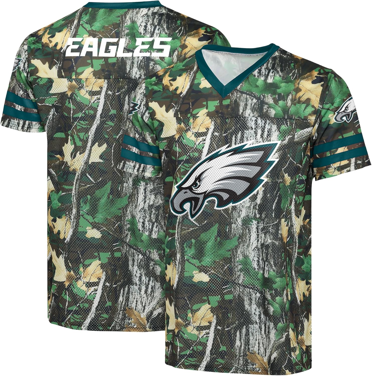 NFL Men's Officially Licensed Hunter Camo Game Day V-Neck Top