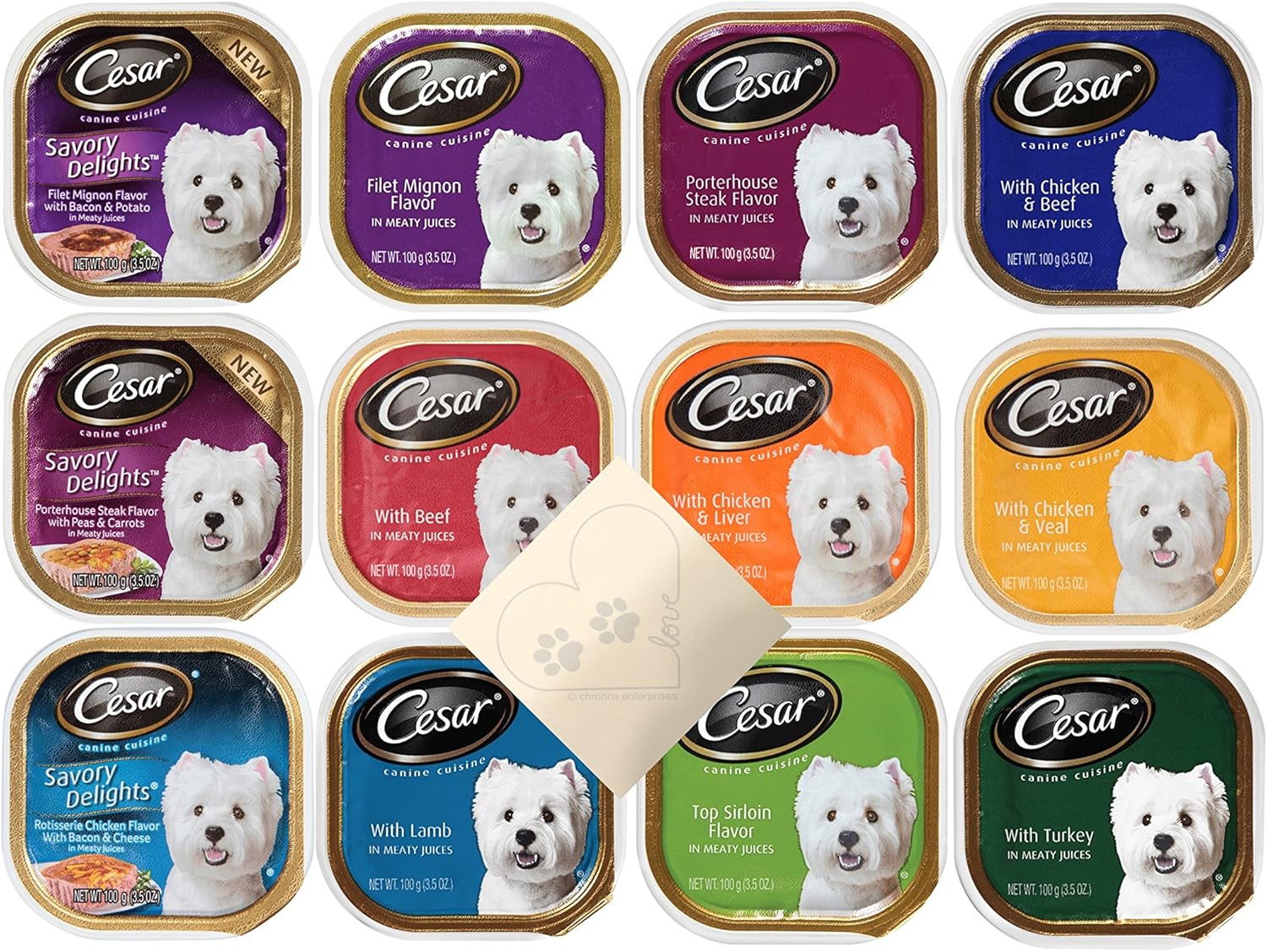 Cesar Canine Cuisine Variety Pack with 12 Delicious Flavors