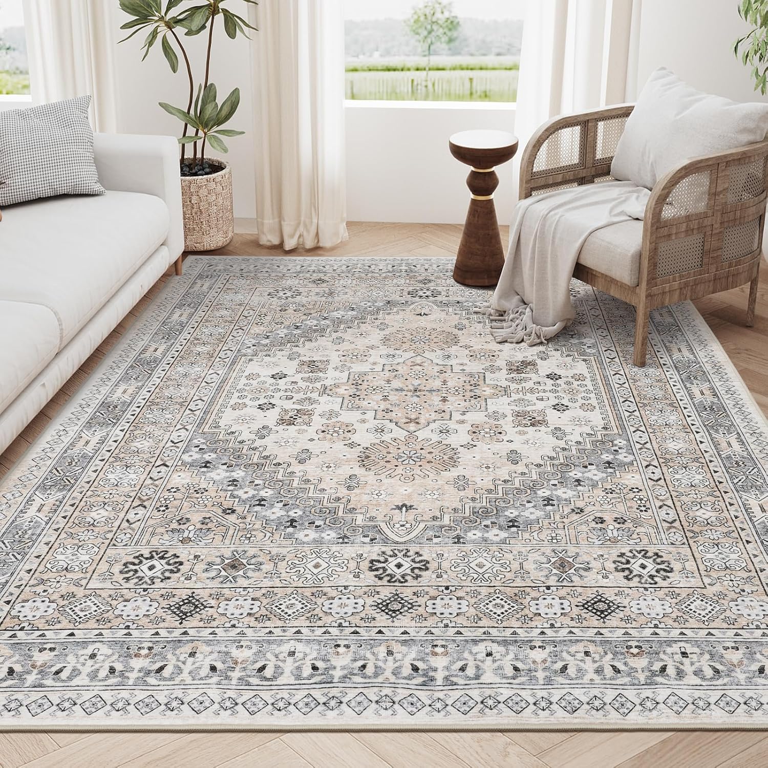 Zesthome 6x9 Area Rug - Super Soft Washable Non-Slip Design