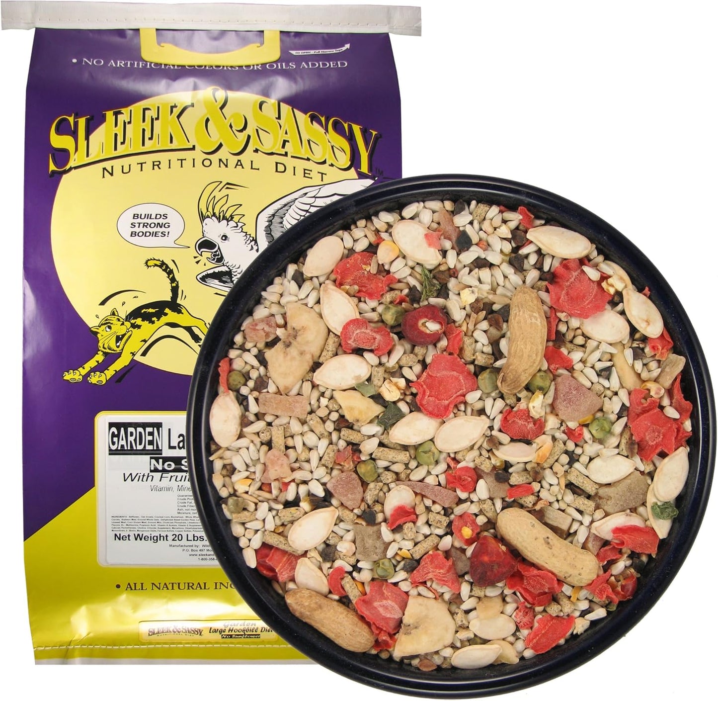 SLEEK & SASSY Garden Large Hookbill Parrot Food for Birds