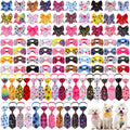 Dog Bow Tie Collar Set - 100 Paw Bone Neckties & Flowers