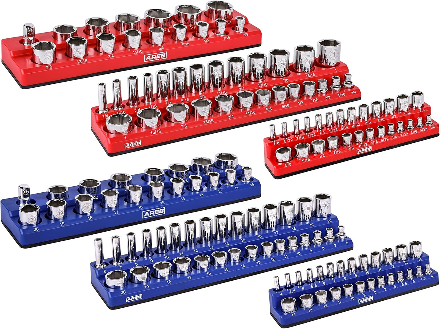 Magnetic Socket Organizers Set for Efficient Tool Storage