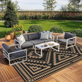 Outdoor Rug for Patio 10x14 ft - Waterproof Reversible Geometric Mat