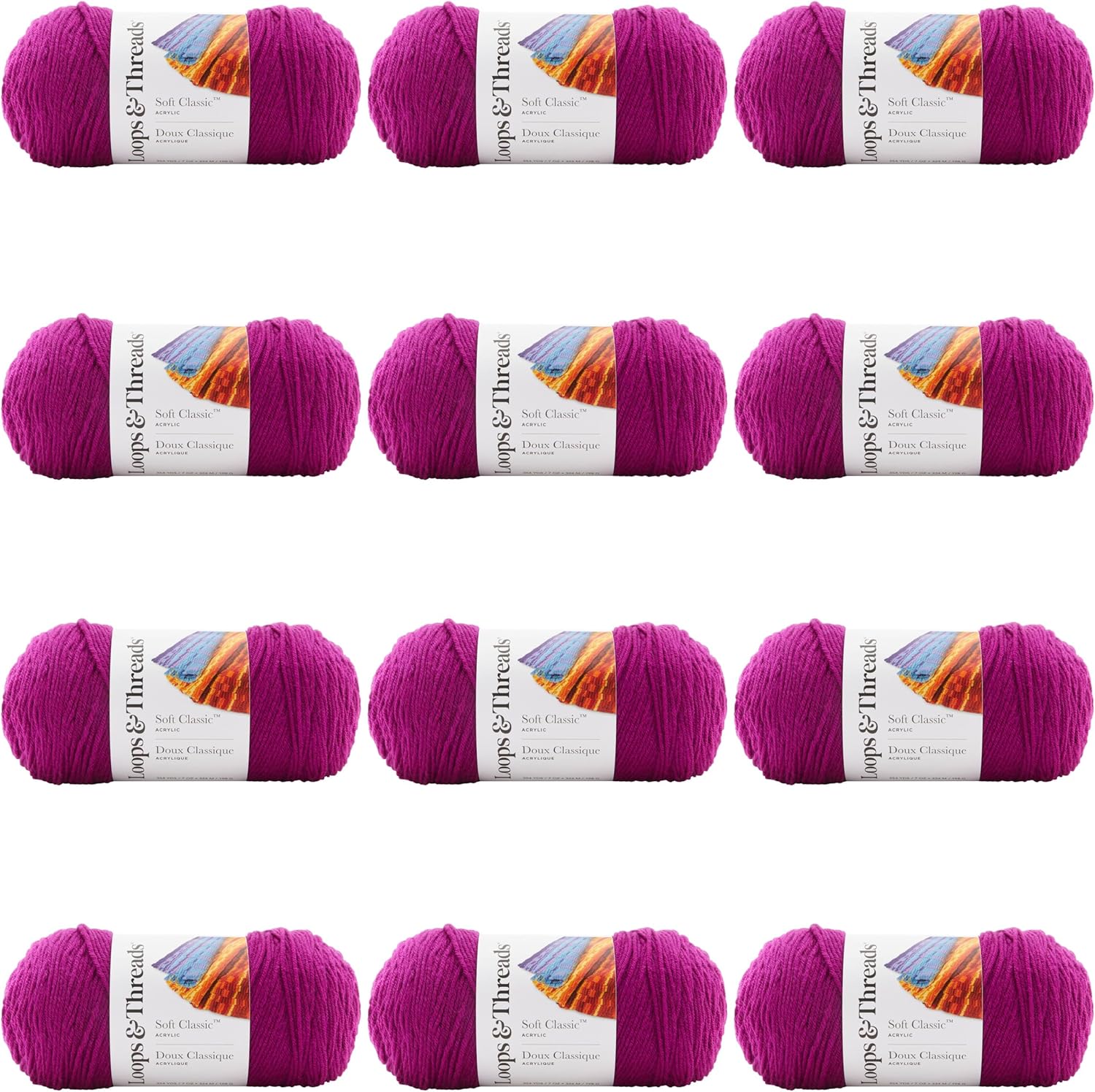 Soft Classic Solid Yarn 12 Pack for Creative Crafting Projects