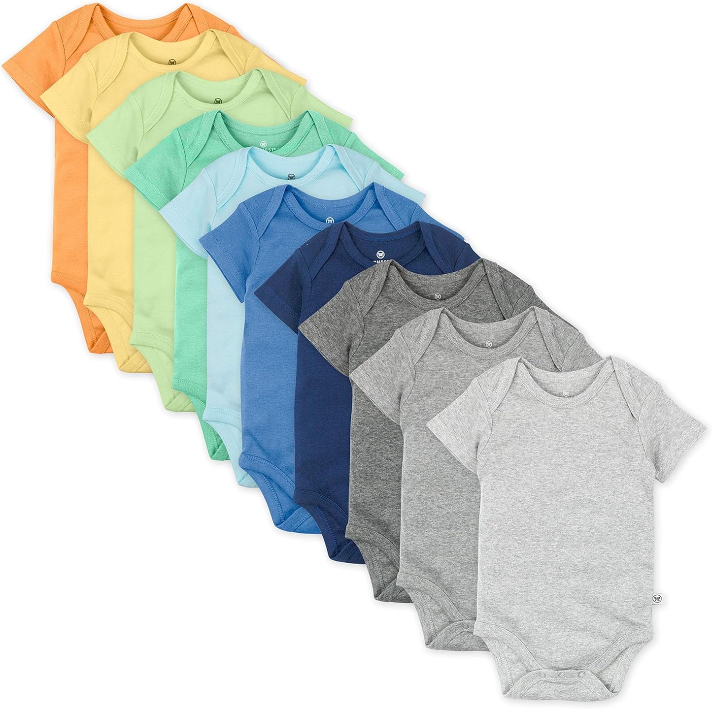 Organic Cotton Short Sleeve Bodysuits for Infants - 10-Pack