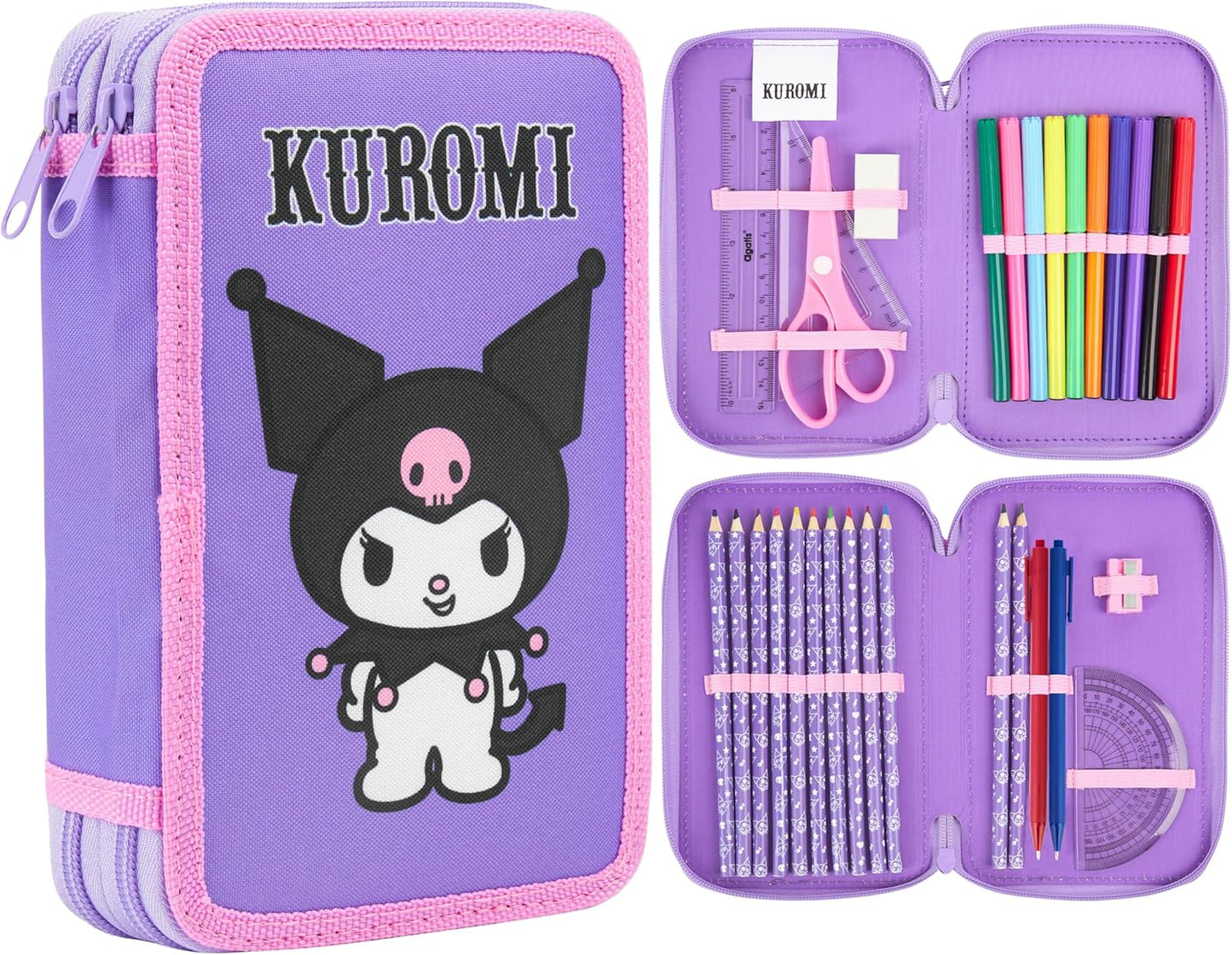 Hello Kitty Pencil Case with Kawaii Art Supplies for Kids