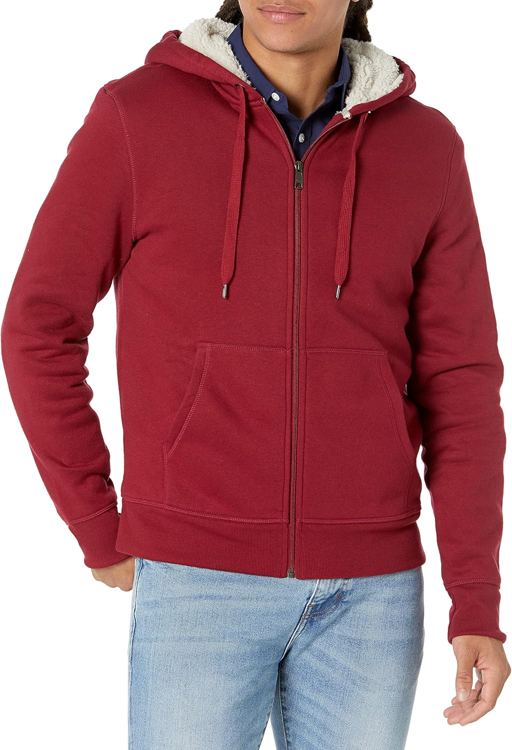 Men's Sherpa-Lined Full-Zip Fleece Hoodie for Ultimate Comfort
