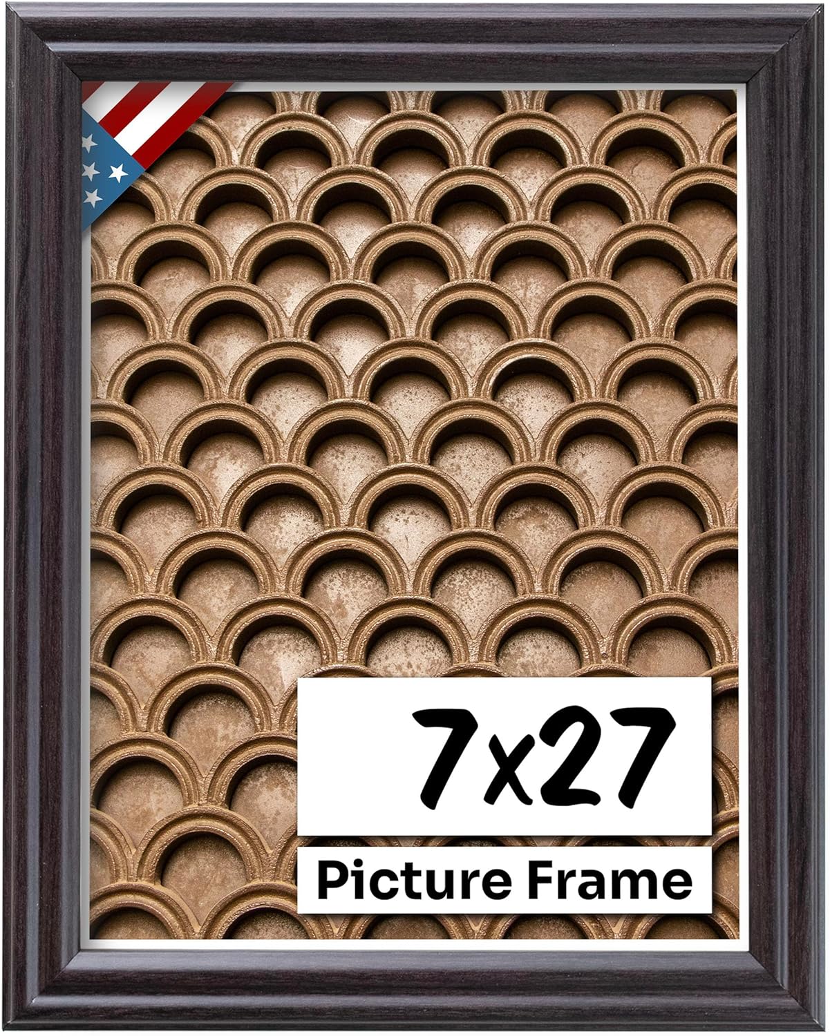 Coffee Brown 7x27 Picture Frame - Handmade Solid Wood Decor