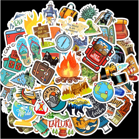 Adventure Hiking Stickers 670pcs - Fun Decor & Gifts