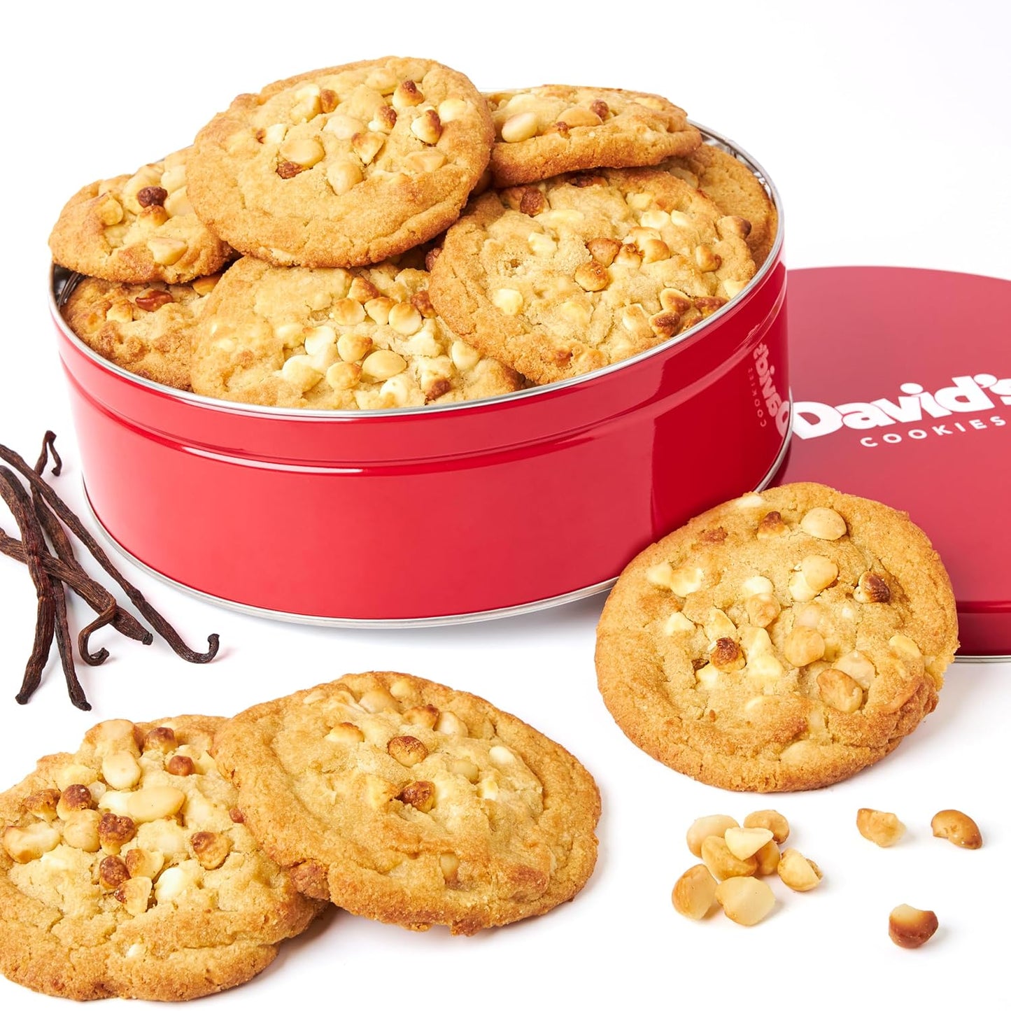 Decadent Jumbo Vanilla Chip Macadamia Nut Cookies Gift Basket