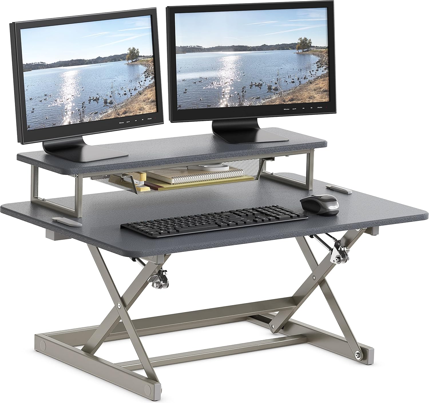 SHW 36-Inch Height Adjustable Standing Desk Converter Workstation