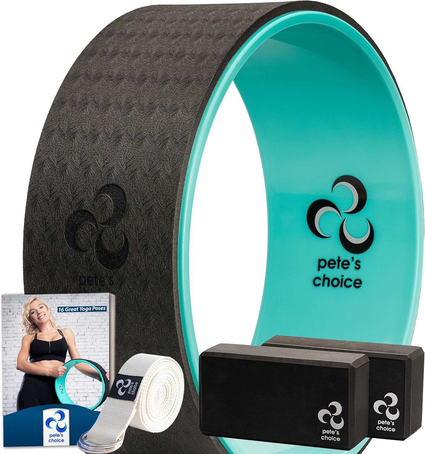 Yoga Wheel Set - Soothes Back Pain & Boosts Flexibility! Beginners Guide & Strap Incl.
