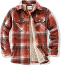 Men's Cotton Sherpa Lined Flannel Shirt Jacket - Warm (Style 6L4Q)