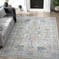 jinchan 5x7 Area Rug Machine Washable Vintage Floral Throw Rug - Low