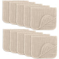 Muslin Burp Cloths Pack of 10 - Large 20in x 10in Sand, 6-Layer