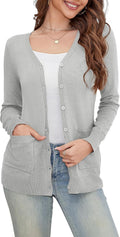 Button Down V Neck Slim Fit Knit Cardigan Sweater - Versatile Layer