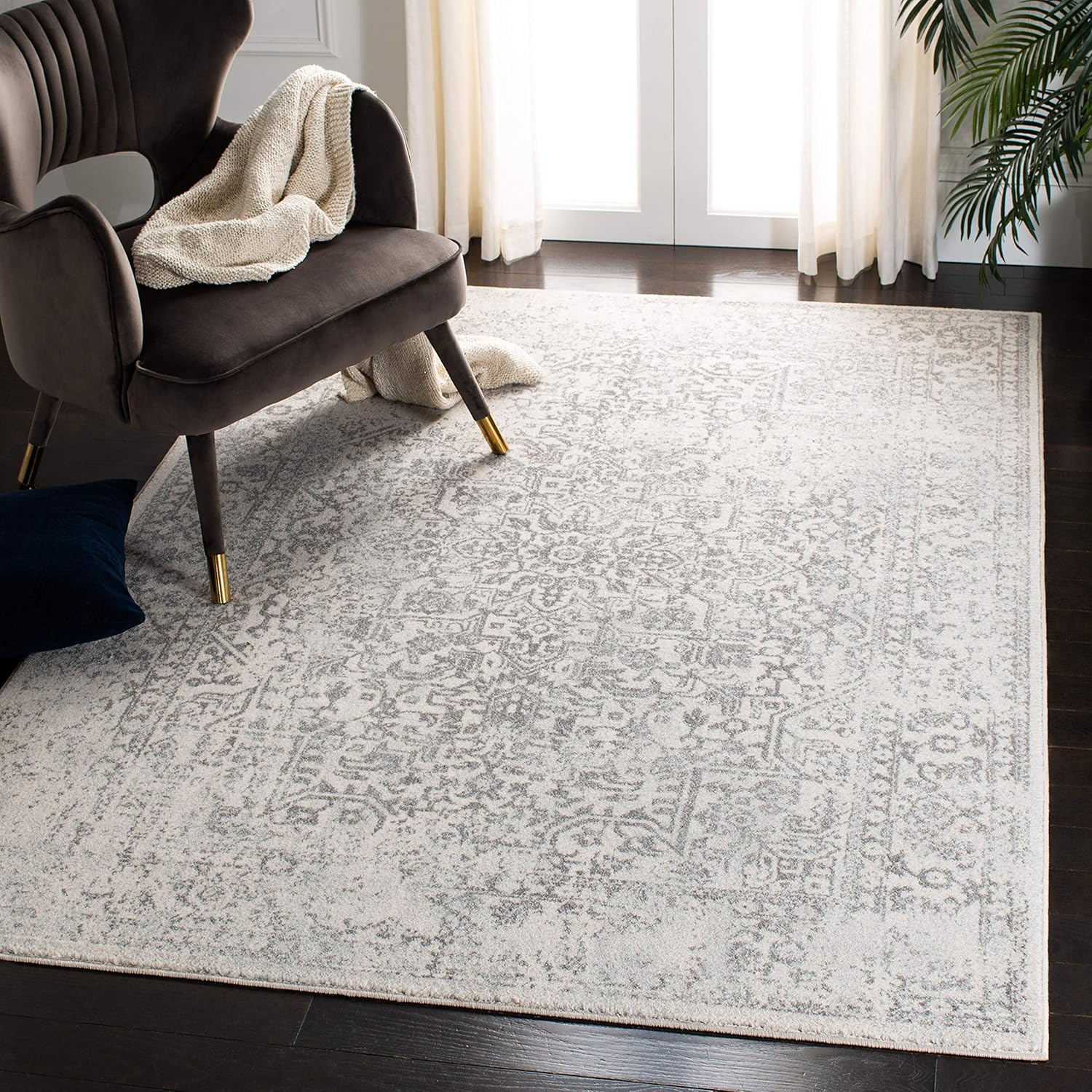 SAFAVIEH Evoke Collection 3ft x 5ft Ivory/Grey Accent Rug Review