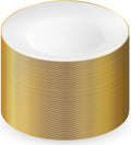 Munfix 100 Gold Plastic Plates Set 10.25 in - Elegant Disposable