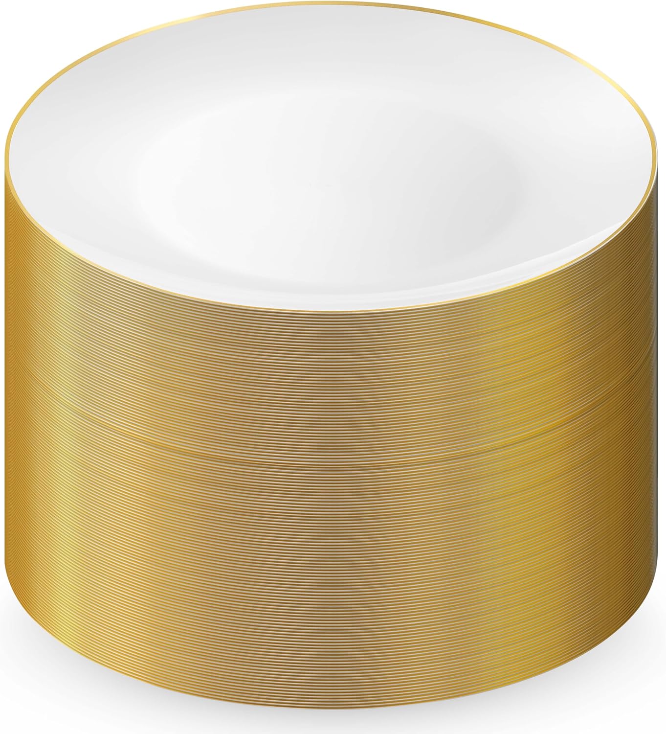 Elegant 100 Gold Plastic Plates Set for Parties and Weddings