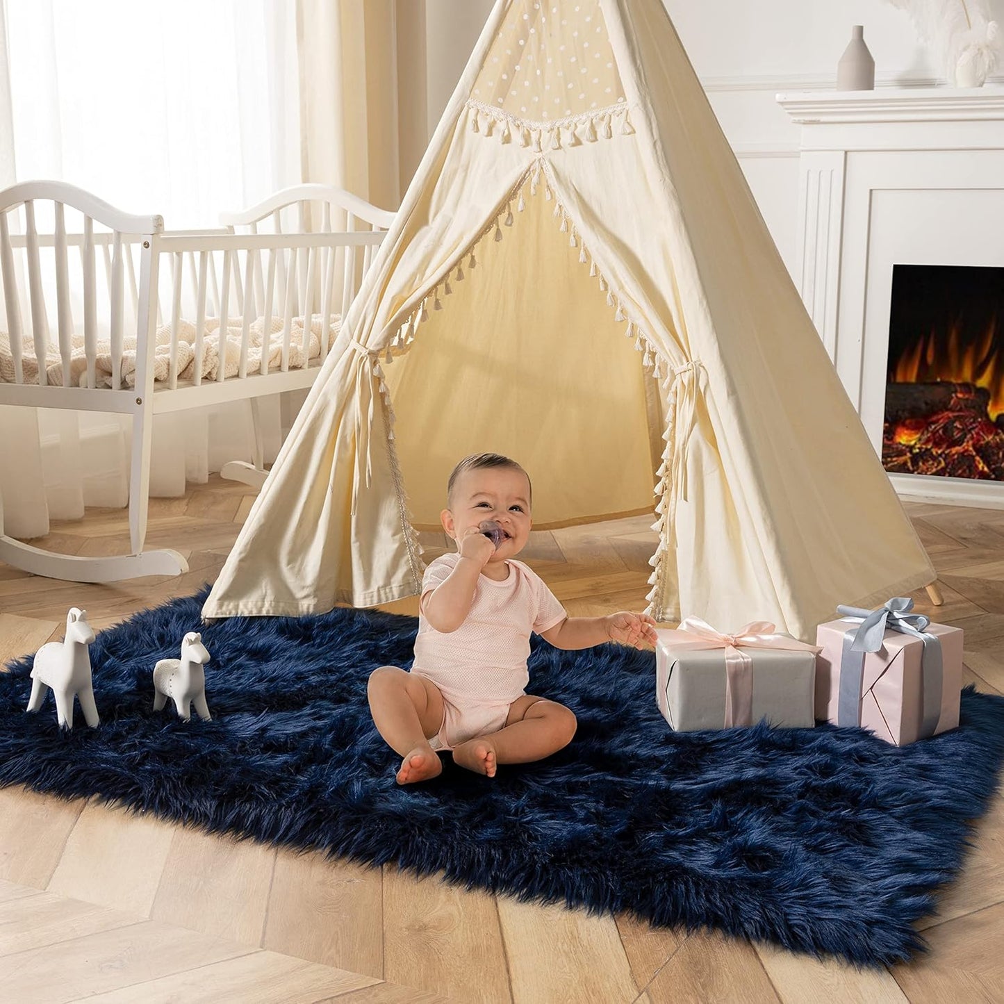 Ultra Soft Faux Fur Rug for Cozy Living Room and Bedroom