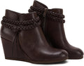 Womens Wedge Ankle Boots Braided Fringe Strap Western (Style 3GDV)