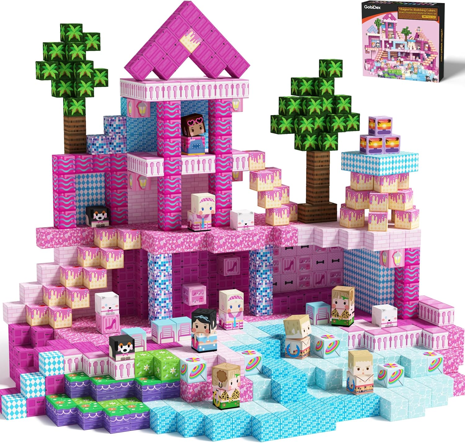 GobiDex 100PCS Magnetic Blocks for Girls - Princess Building Toys