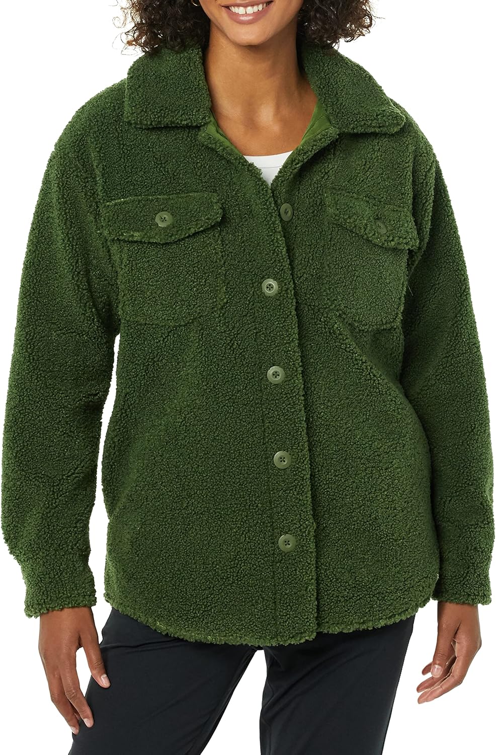 Oversized Teddy Sherpa Shirt Jacket for Women - Cozy Style