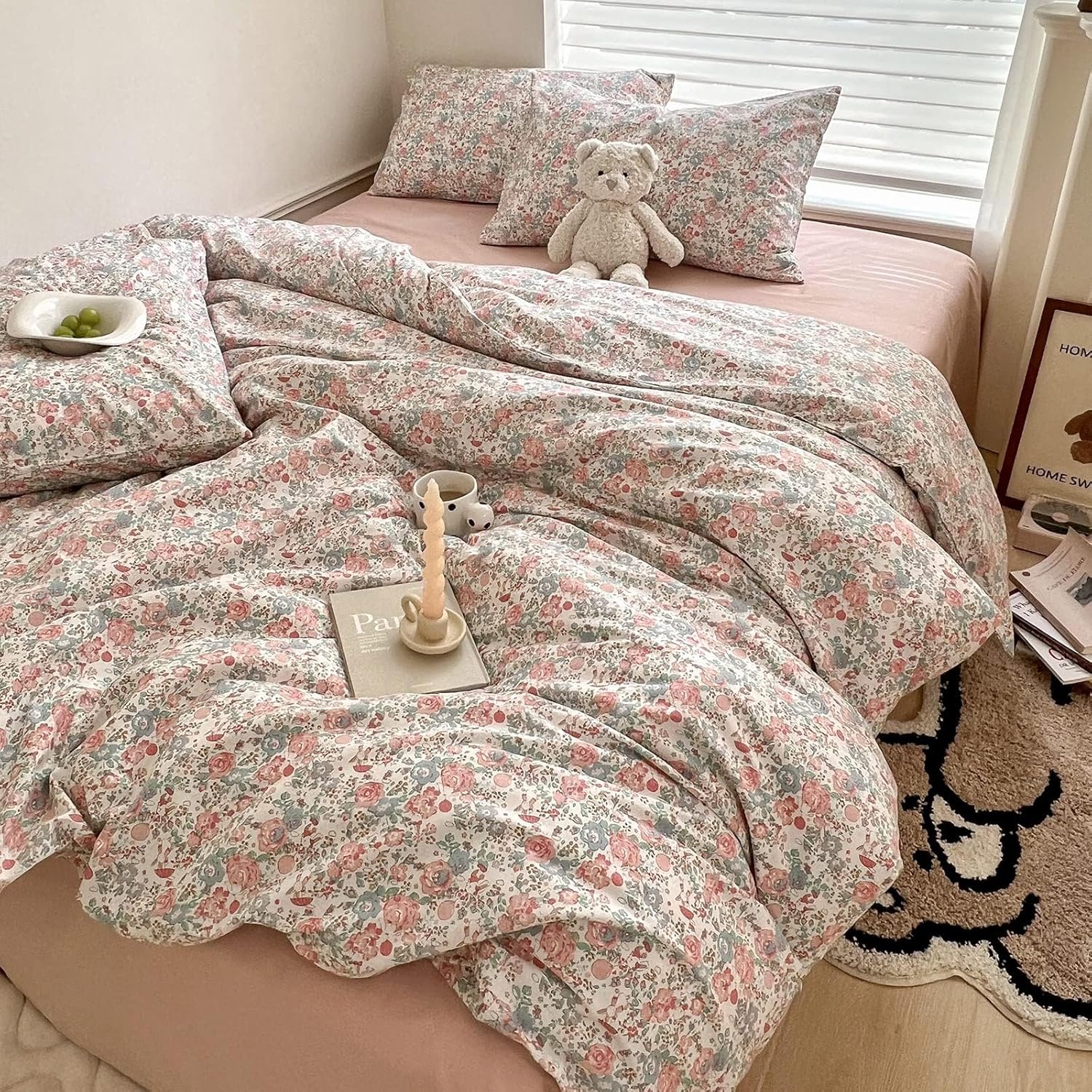 Floral Boho Comforter Twin XL Set for Kids Girls Vintage Style