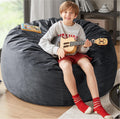 Codi Bean Bag Chair for Kids - Comfy 3 FT Charcoal Grey