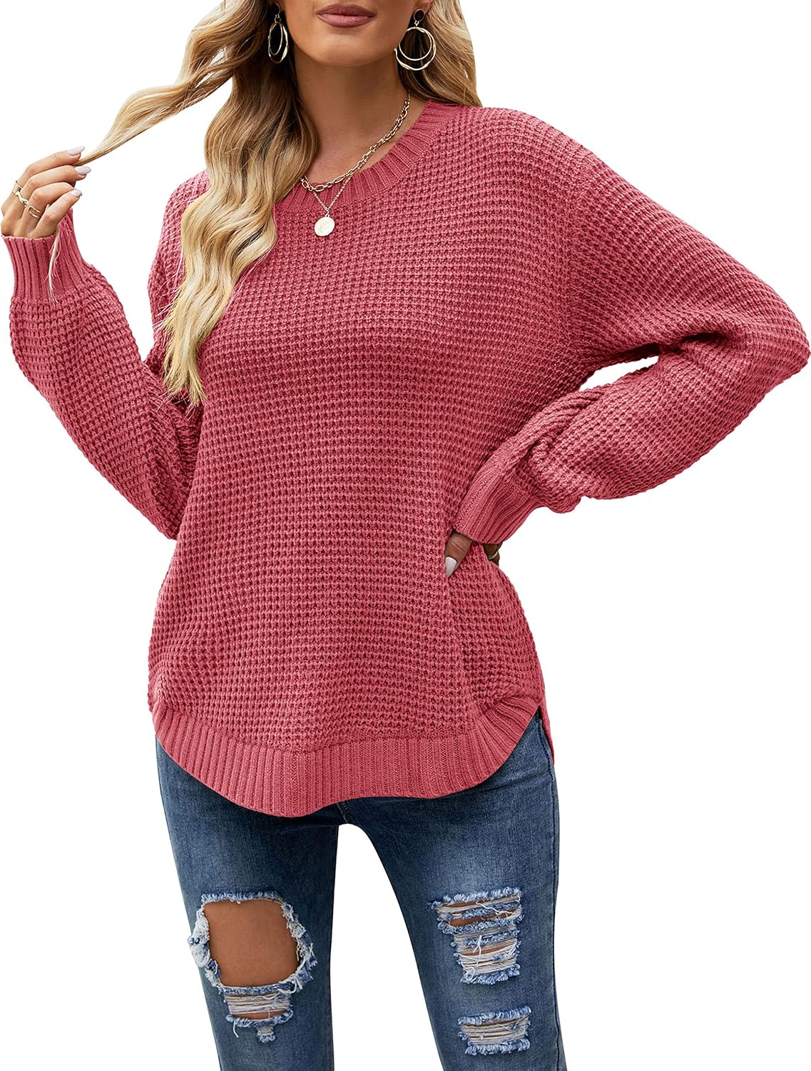 Stylish MEROKEETY Women's Fall Long Sleeve Sweater for 2025
