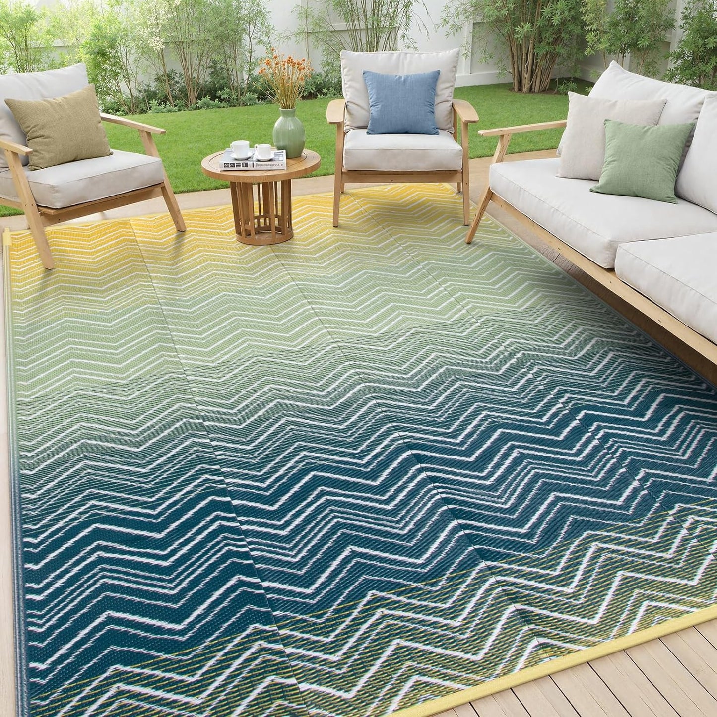 Lahome Outdoor Rugs 8x10 Waterproof for Patios and Decks