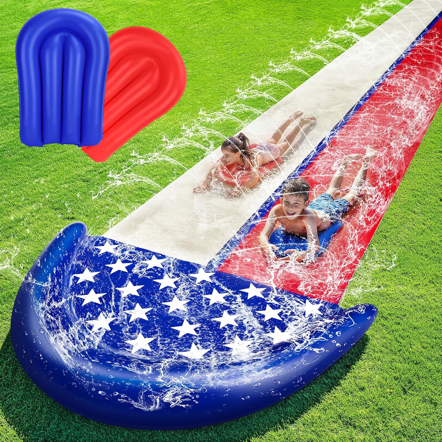 Giant American Flag Water Slide for Kids - Summer Fun Toy
