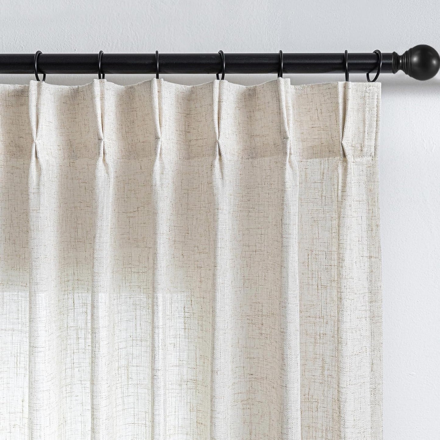 MYSKY HOME Linen Curtains for Sliding Door, 96 Inches Long