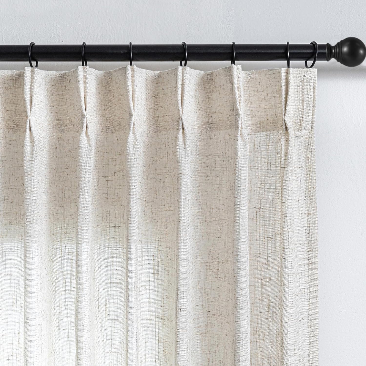 MYSKY HOME Linen Curtains for Sliding Door, 96 Inches Long