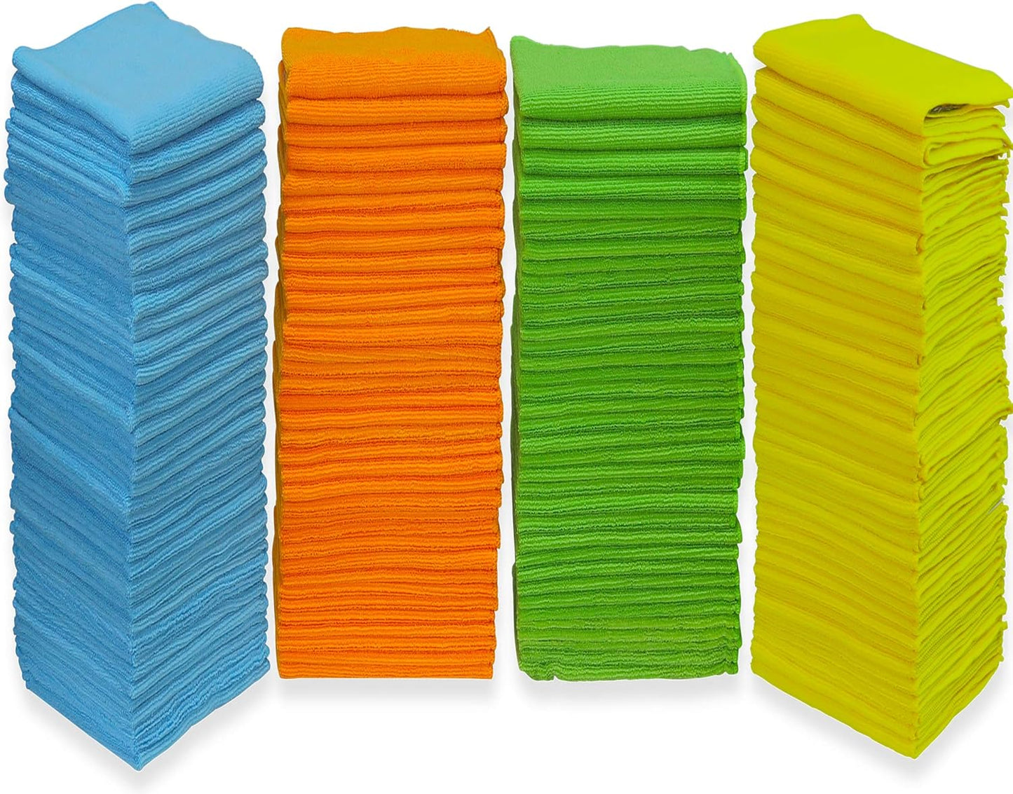 150 Pack 12x16 Microfiber Cleaning Cloth Set - 4 Colors