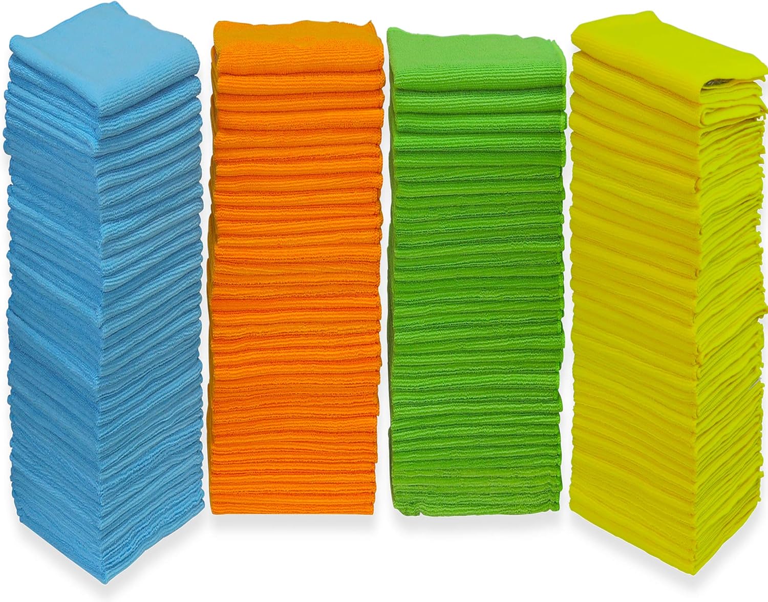 150 Pack 12x16 Microfiber Cleaning Cloth Set - 4 Colors