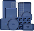 HONGBAKE 9-Piece Baking Pans Set Nonstick - Durable Blue Bakeware