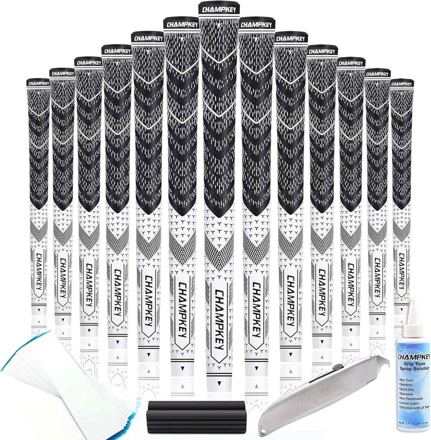 CHAMPKEY Half Cord Golf Grips 13 Pack for All Weather Control