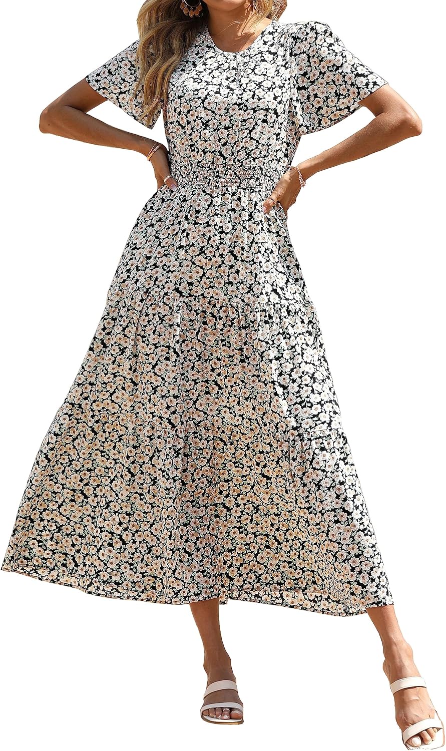PRETTYGARDEN Women's Summer Casual Floral Maxi Dress for 2025