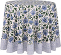 ATOSII Taj 100% Cotton Round Tablecloth 72in - Handblock Floral