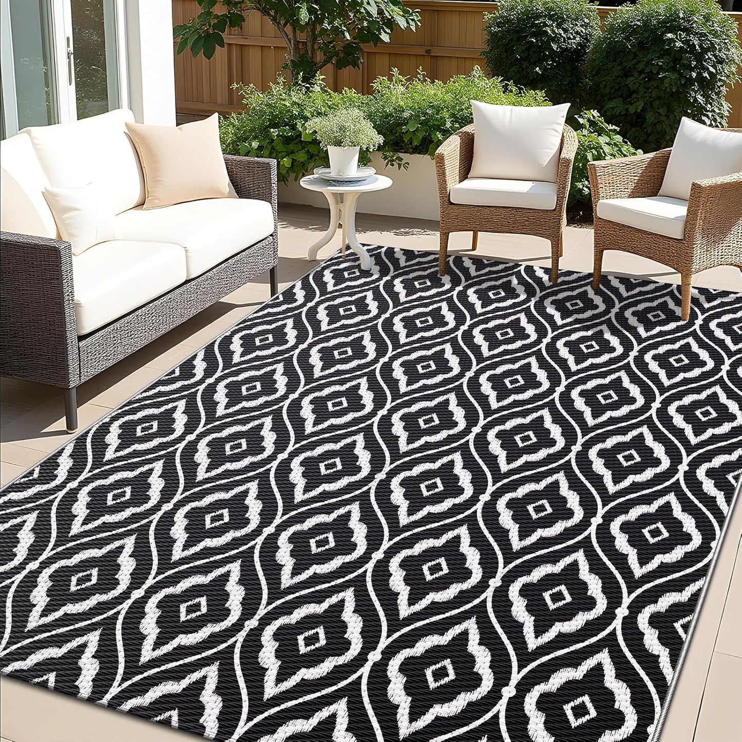 OLANLY Outdoor Rug 6x9 ft Waterproof Reversible Mat for Patio