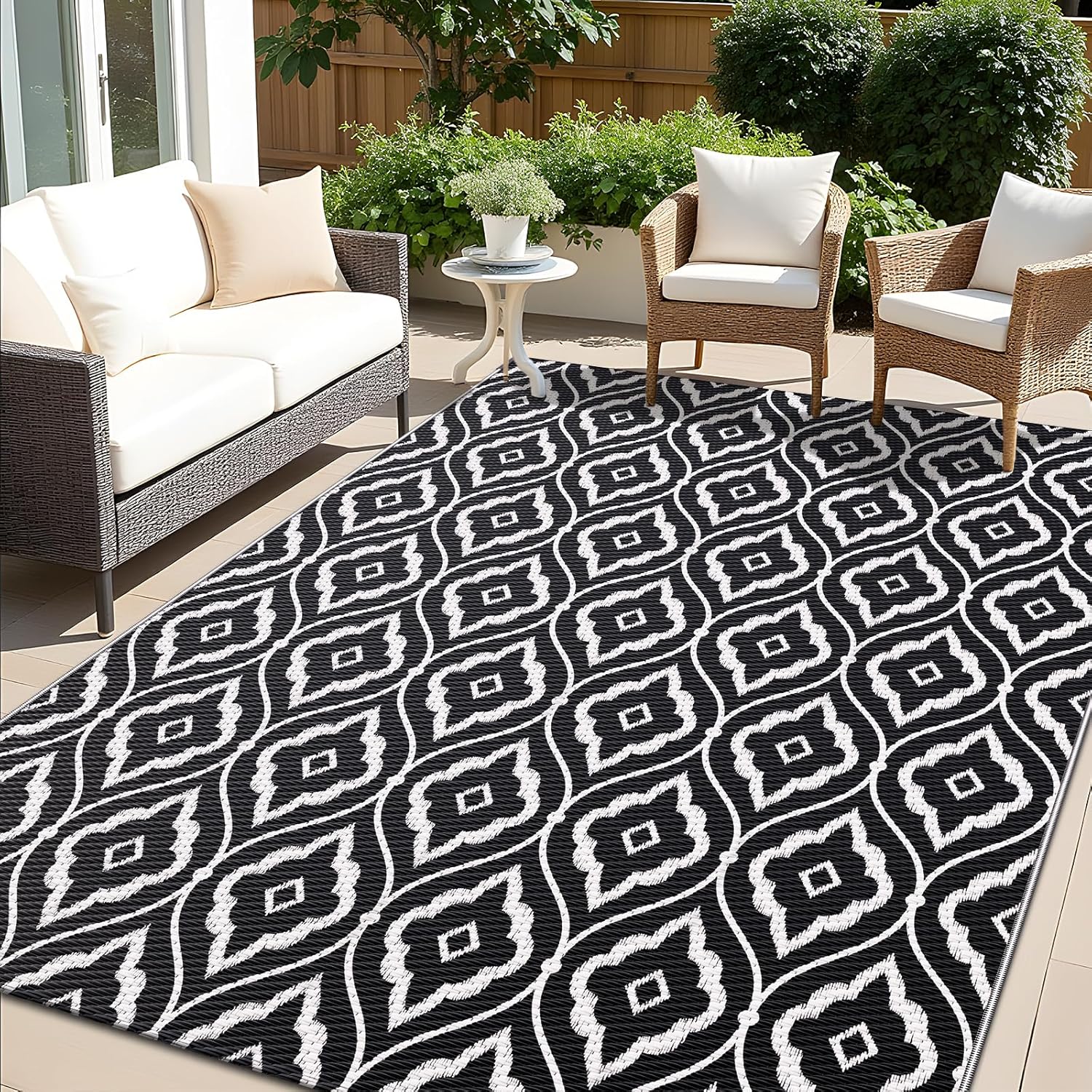 OLANLY Outdoor Rug 6x9 ft Waterproof Reversible Mat for Patio