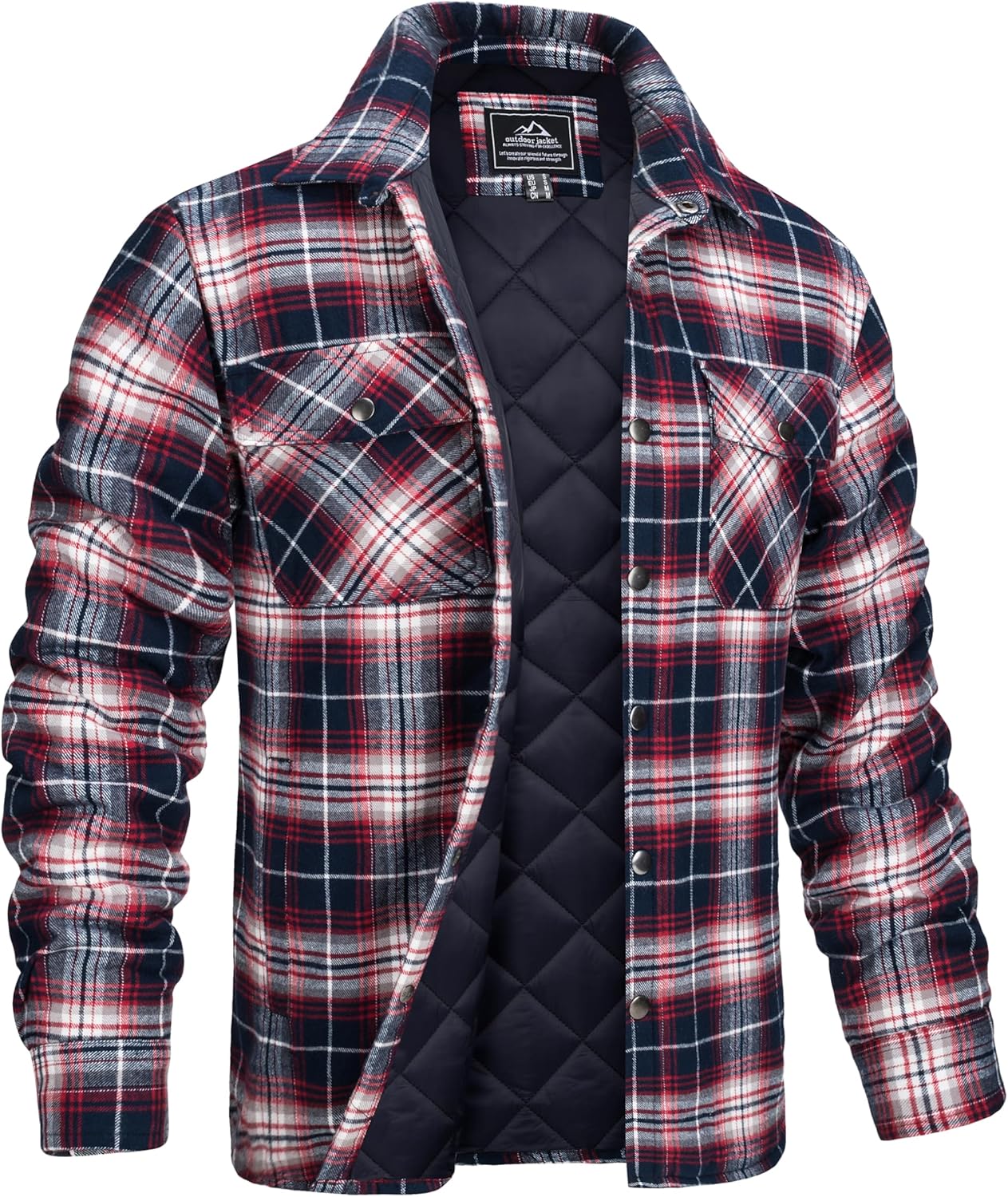 MAGCOMSEN Men's Flannel Shirt Jacket for Warm Winter Wear