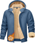 TACVASEN Men's Sherpa Lined Zip Up Hoodie - Warm, Windproof Layer
