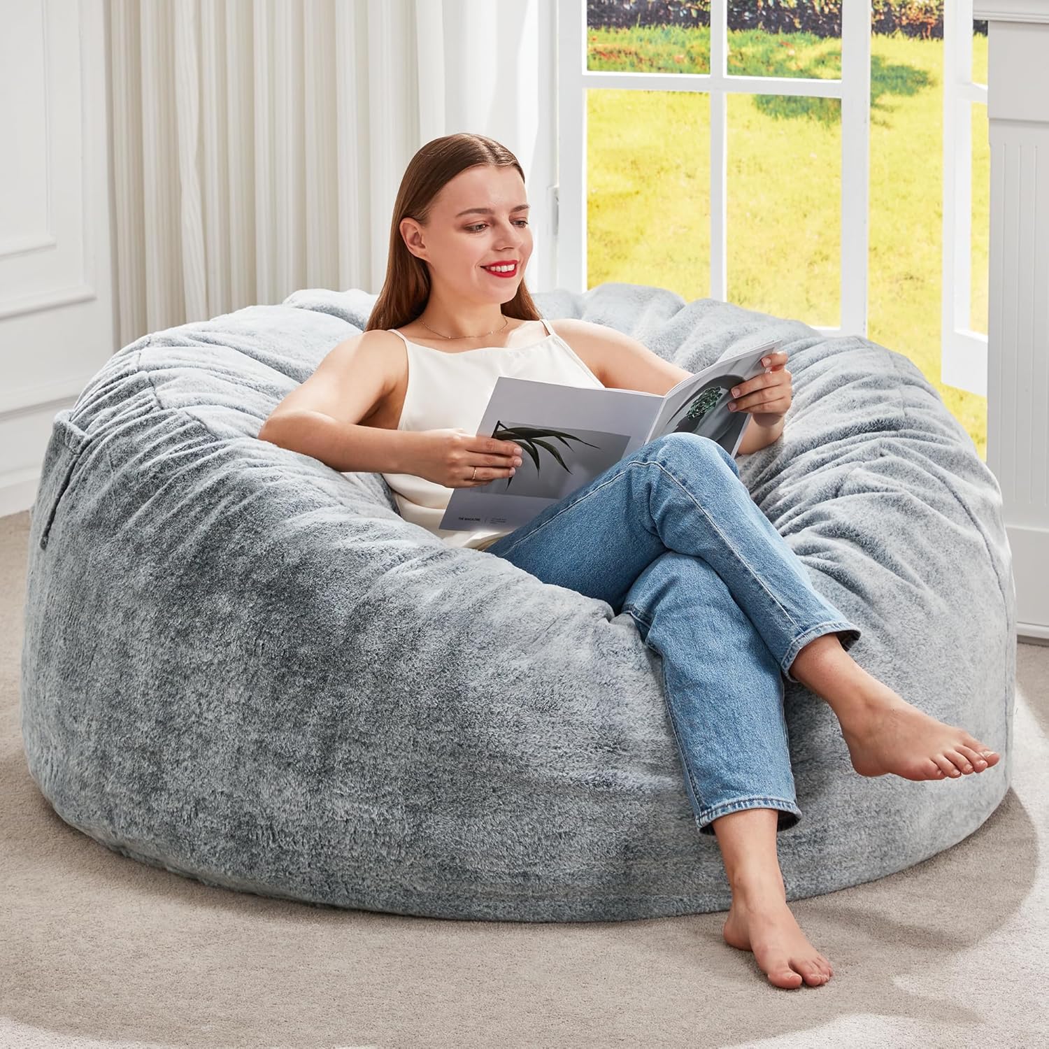 Giant Bean Bag Chair with Memory Foam for Ultimate Comfort