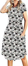 Simier Fariry Womens Summer Pocket Knee Length Casual Dress attractive
