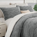 Fluffy Queen Comforter Set - Super Soft Sherpa Grey Comforter